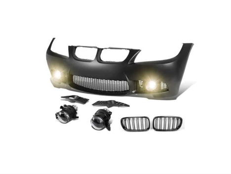 BMW 3 SERISI E90 2009-2011 IÇIN UYUMLU LCI M3 GÖRÜNÜM ÖN TAMPON + PANJUR (SIS LAMBALARI DAHIL)